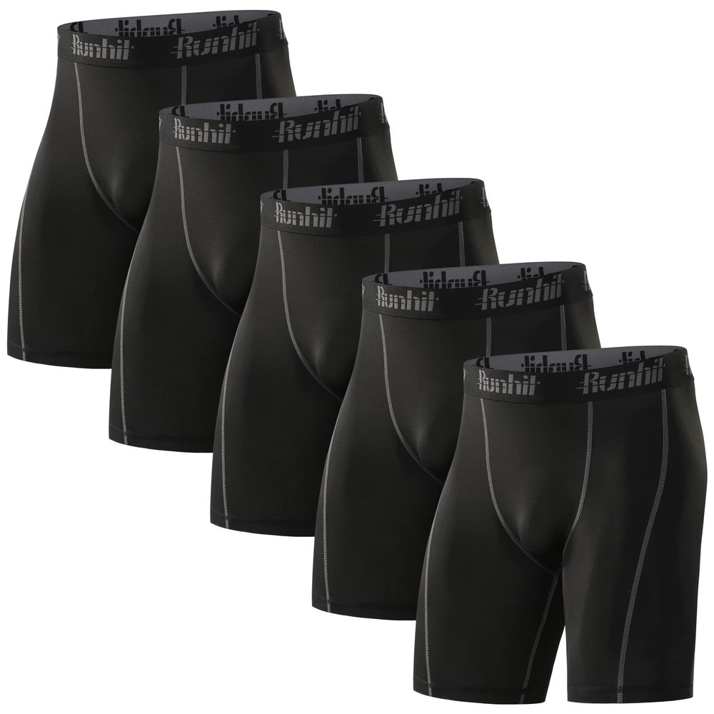 5 Pack Compression Shorts Men Performance Spandex Sport Athletic Shorts Workout Running Underwear Base Layer XX-Large