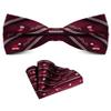 Branduce Christmas Tie for Men Party Holiday Theme Bow ties Tree Pattern Xmas Bowtie with Handkerchief (BB02-24) view 1