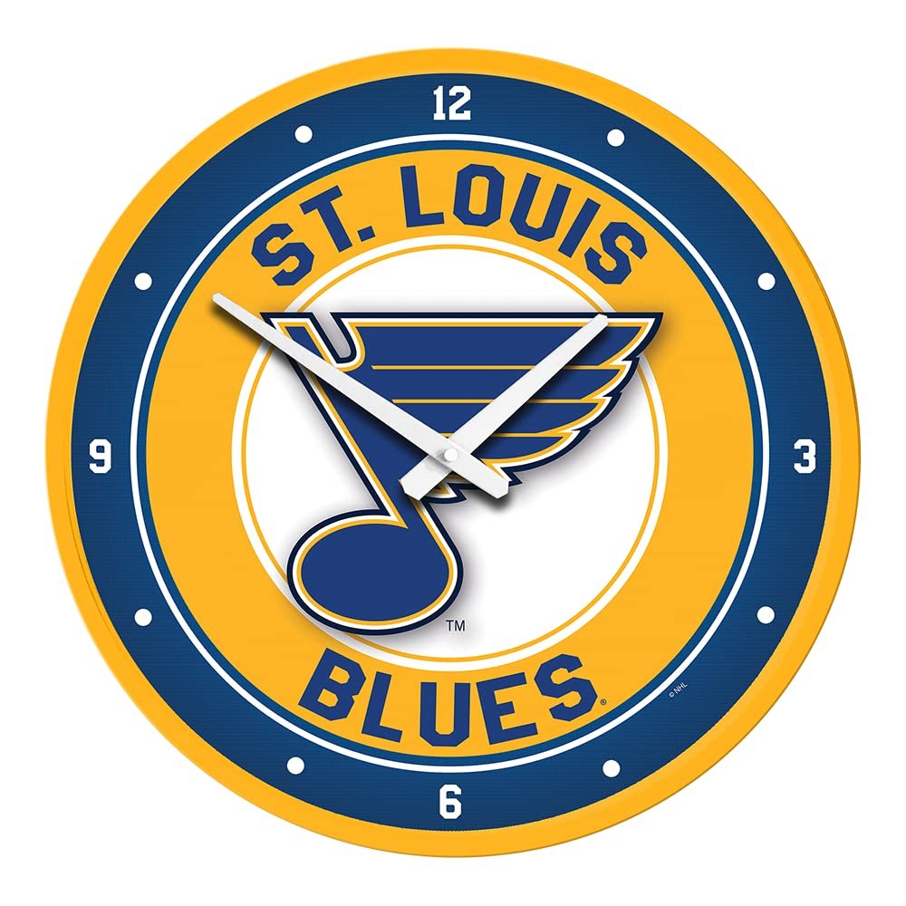 The Fan-Brand NHL St. Louis Blues: Modern Disc Wall Clock - Sports Team Bar Sign Dcor - Home Man Cave, Party Decoration - Made On Demand