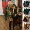 tuduoms Short Renaissance Dress Flare Sleeve Traditional Irish Dress Medieval Costumes Halloween Cosplay Pirate Corset Dress Black view 4