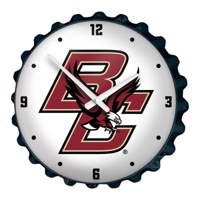 The Fan-Brand NCAA Boston College Eagles: BC - Bottle Cap Wall Clock - Sports Team Bar Sign Dcor - Home, Dorm, Garage, Office, Fan Cave