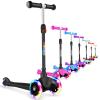 BELEEV A1 Scooter for Kids Ages 2-6, 3 Wheel Scooter for Toddlers Girls Boys, PU Light-Up Wheels, 4 Adjustable Height, Lean to Steer, Non-Slip Deck, Three Wheel Kick Push Scooter for Children (Black) view 1