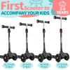 BELEEV A1 Scooter for Kids Ages 2-6, 3 Wheel Scooter for Toddlers Girls Boys, PU Light-Up Wheels, 4 Adjustable Height, Lean to Steer, Non-Slip Deck, Three Wheel Kick Push Scooter for Children (Black) view 3