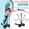 BELEEV A1 Scooter for Kids Ages 2-6, 3 Wheel Scooter for Toddlers Girls Boys, PU Light-Up Wheels, 4 Adjustable Height, Lean to Steer, Non-Slip Deck, Three Wheel Kick Push Scooter for Children (Black) view 4