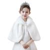Girls Faux Fur Shawl Wrap Flower Girl Wedding Party Dress Up Bolero Shrug Accessories Princess Shoulder Cape view 1