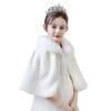 Girls Faux Fur Shawl Wrap Flower Girl Wedding Party Dress Up Bolero Shrug Accessories Princess Shoulder Cape view 2