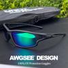AWGSEE Polarized Sports Sunglasses for Men 100% UV Protection Wrap Around Unbreakable Sun Glasses for Fishing Driving view 2