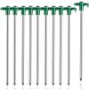 Tiomues Tent Stakes, 10PCS Heavy Duty Tent Stakes Pegs, Outdoor Camping Windproof Professional Ground Stakes, Metal Tent Pegs for All Kinds of Ground, Specially Designed for Tent Canopies view 1