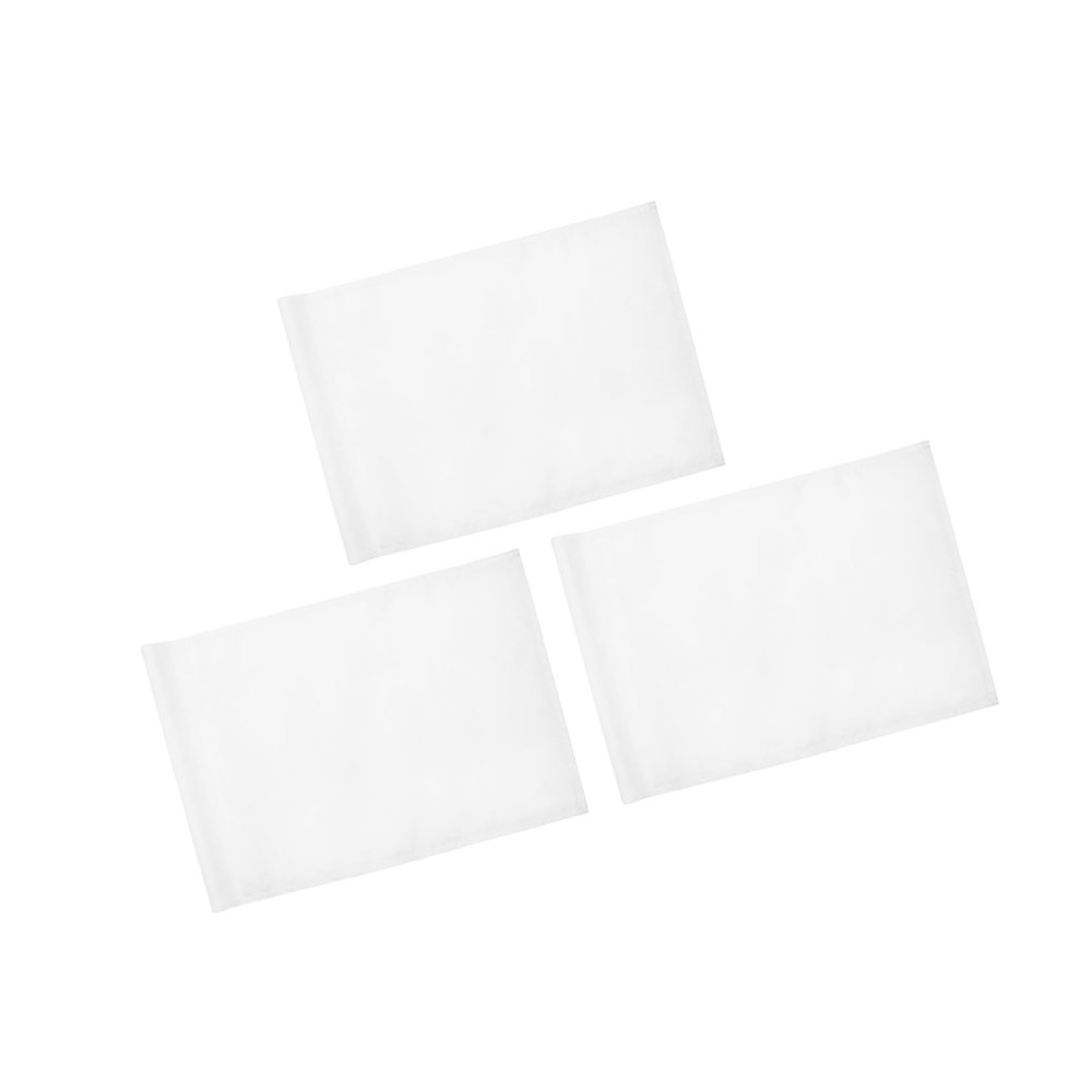 KINGTOP Golf Flag 20x14 Inch - Plain White, 420D Nylon, Tube Inserted - Standard Putting Green Flags for Backyard Practice, Golf Courses, Country Club, 3-Pack