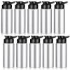 CHENGU 10 Pieces Water Bottle Bulk 20 oz Aluminum Reusable Bottles Lightweight Snap Lid Water Cups Easy Carry Leak Proof Travel Tumbler for Gym Sports Camping Hiking Fishing (Silver) view 1