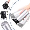 CHENGU 10 Pieces Water Bottle Bulk 20 oz Aluminum Reusable Bottles Lightweight Snap Lid Water Cups Easy Carry Leak Proof Travel Tumbler for Gym Sports Camping Hiking Fishing (Silver) view 3