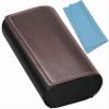 (Meigan) Double Glasses Case Aluminum Hard Shell Faux Leather for Men, Women | for Reading Glasses and Sunglasses etc. view 1