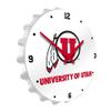 The Fan-Brand NCAA Utah Utes - Bottle Cap Wall Clock - Sports Team Bar Sign Dcor - Home, Dorm, Garage, Office, Fan Cave view 2