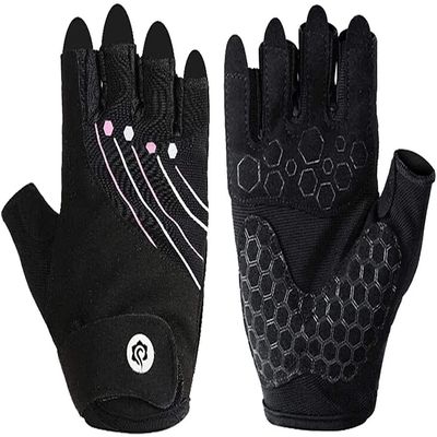 Cycling Gloves Padded Half Finger Bicycle Gloves Sport Gloves Breathable Sports Gym Gloves Exercise Women For Man Fitness Weight-lifting Cycling Workout Fitness Loves Non-slip Weight Lifting Workout T