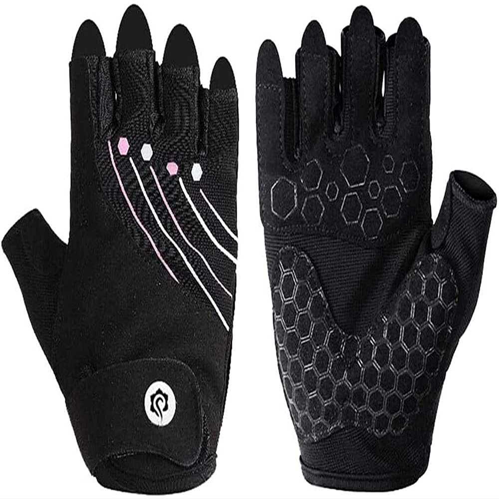 Cycling Gloves Padded Half Finger Bicycle Gloves Sport Gloves Breathable Sports Gym Gloves Exercise Women For Man Fitness Weight-lifting Cycling Workout Fitness Loves Non-slip Weight Lifting Workout T