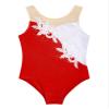 FEESHOW Gymnastics Leotards for Girls Sparkle Metallic Athletic Clothes Activewear One-Piece Skating Jumpsuit Red 4 Years view 3
