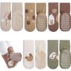 Exegawe Toddler Non Slip Socks, Cute Baby Socks with Grips Crew Socks 5 Pairs(D-5 Mix Colors,L) view 1