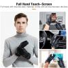 Aegend Sheepskin Leather Gloves for Men, Soft Warm Cashmere Lining Full Hand Touchscreen Winter Gift Thermal Black view 4