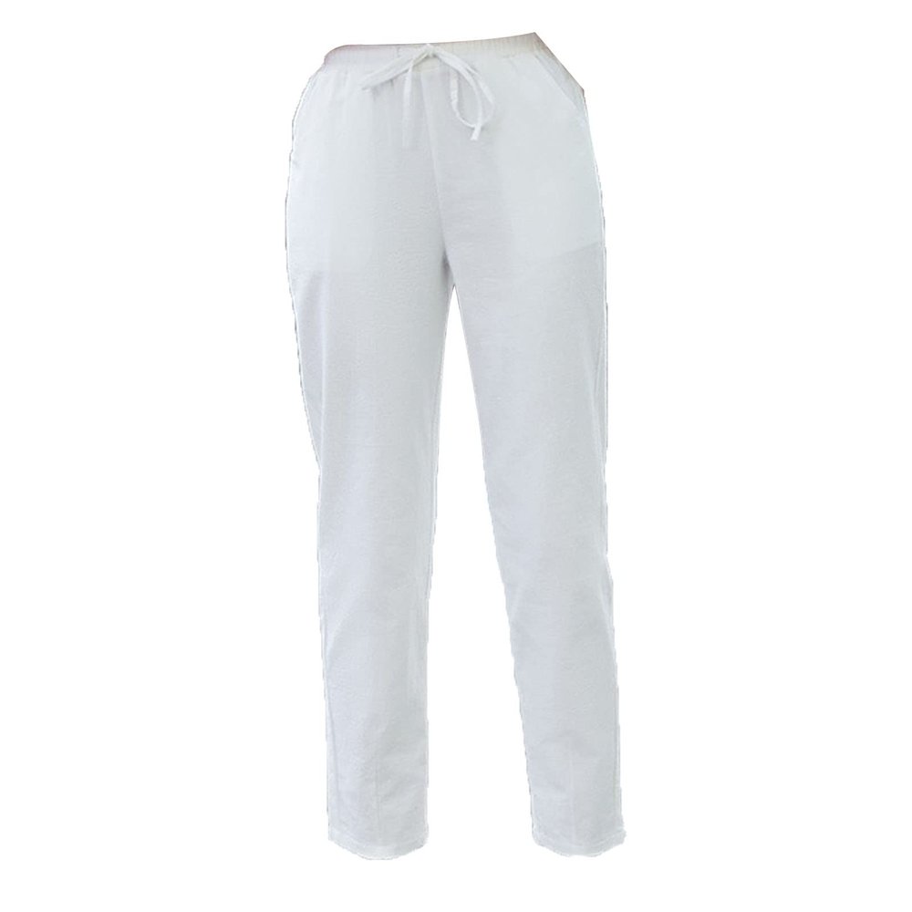 DGHM-JLMY Women's Cotton Casual Harem Pants Loose Baggy Ninth Thin Pencil Pants Solid High Waist Tapered Ankle Stretch Pants (White,Small,5,OZ)