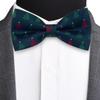 Branduce Christmas Bow Tie for Men Tree Pattern Navy Bowties Xmas Festive Woven Bowtie with Hanky (BB02-05) view 2