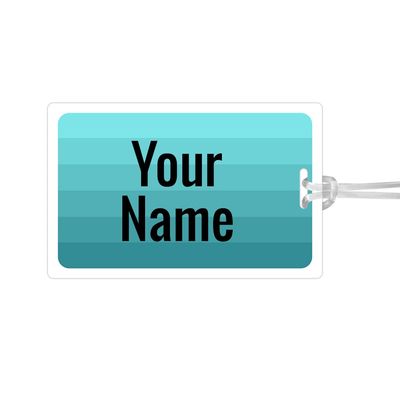 Kids Labels Durable Large Luggage & Bag Tag Turquoise Palette Design