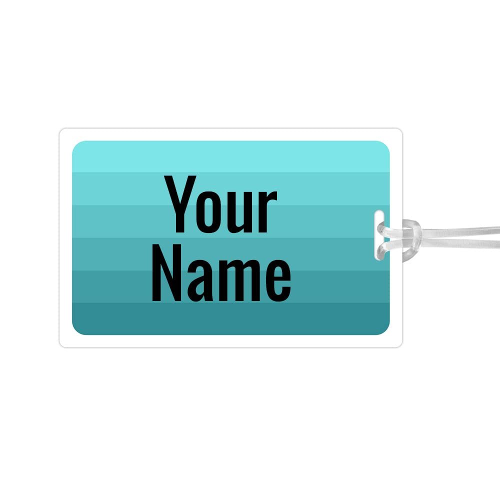 Kids Labels Durable Large Luggage & Bag Tag Turquoise Palette Design