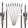 28"/30" Pure Carbon Archery Spine 400/500 with Removable Tip 4" Real Feather Arrows for Recurve and Compound and Traditional Bows Hunting Target Practice (8 Pack) (30 inches,Spine 400) view 1