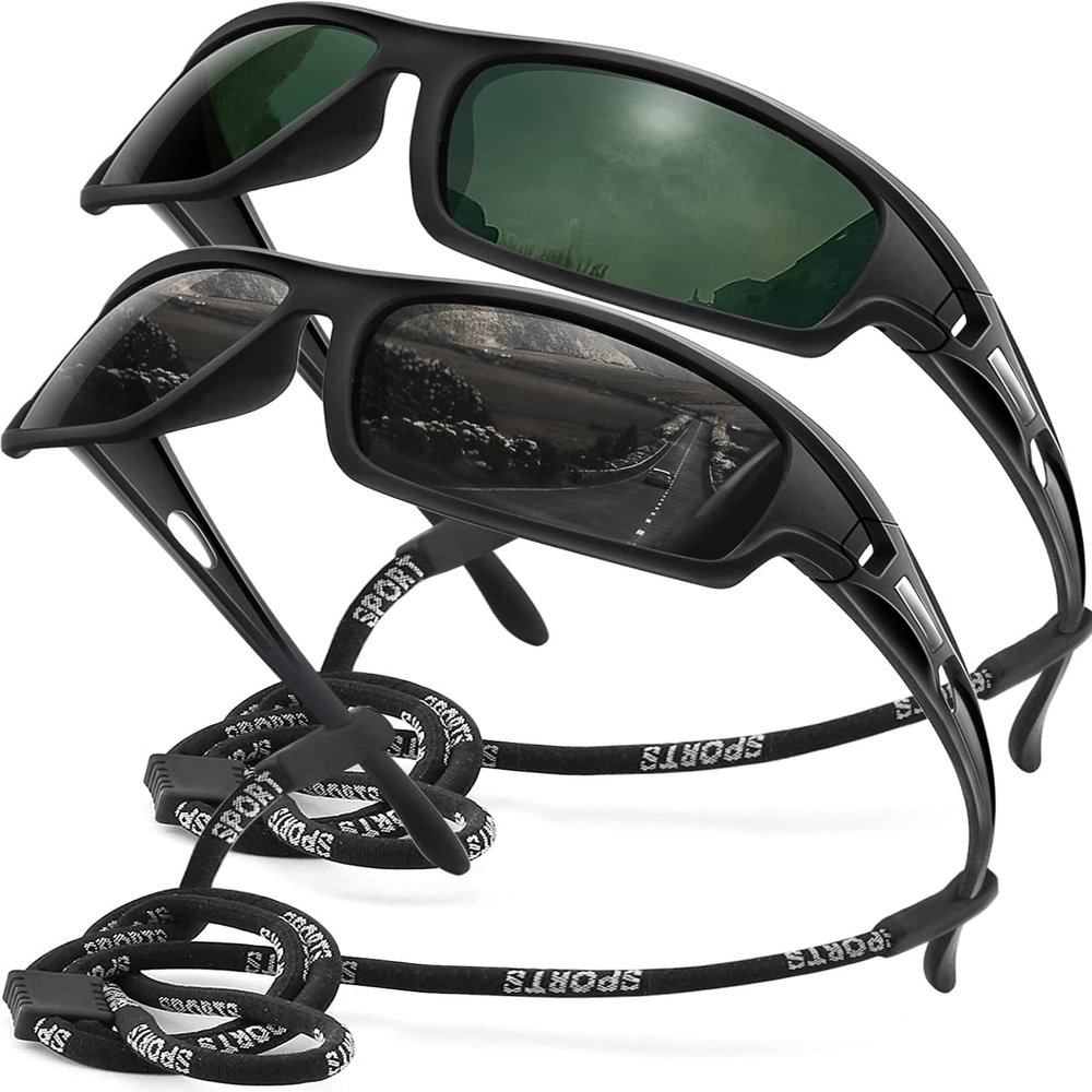 AWGSEE Polarized Sports Sunglasses for Men 100% UV Protection Wrap Around Unbreakable Sun Glasses for Fishing Driving