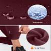 Pudolla Men's Thermal Running Tights with 3 Zipper Pockets Workout Compression Leggings Cycling Pants for Men Hiking Jogging(Wine X-Large) view 4