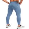 Pudolla Men's Thermal Running Tights with 3 Zipper Pockets Workout Compression Leggings Cycling Pants for Men Hiking Jogging(Slate Blue Medium) view 1