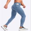 Pudolla Men's Thermal Running Tights with 3 Zipper Pockets Workout Compression Leggings Cycling Pants for Men Hiking Jogging(Slate Blue Medium) view 2