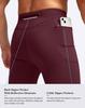 Pudolla Men's Thermal Running Tights with 3 Zipper Pockets Workout Compression Leggings Cycling Pants for Men Hiking Jogging(Wine Small) view 3