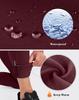 Pudolla Men's Thermal Running Tights with 3 Zipper Pockets Workout Compression Leggings Cycling Pants for Men Hiking Jogging(Wine Small) view 4