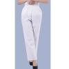Women Baggy Classic Trousers Plus Sizes Workwear Stretch Scrubs Pant Mid Rise Straight Leg Pull-On Cargo (White,Small,5,OZ) view 2