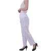 Women Baggy Classic Trousers Plus Sizes Workwear Stretch Scrubs Pant Mid Rise Straight Leg Pull-On Cargo (White,Small,5,OZ) view 3