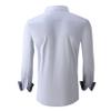 Alex Vando Mens Rayon Dress Shirts Wrinkle Free Regular Fit Stretch Button Down Shirt,Silver,XXL view 2