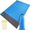 Beach Blanket, 79''83'' Picnic Blankets Waterproof Sandproof Oversize Blanket for 4-8 Adults, Portable Waterproof Soft Fast Drying Nylon, Outdoor Blanket for Travel, Camping, Hiking, Blue view 1
