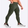 Pudolla Men's Thermal Running Tights with 3 Zipper Pockets Workout Compression Leggings Cycling Pants for Men Hiking Jogging(Olive Green X-Large) view 2