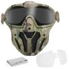 Tactical Mask with PC Goggles Air Filtration Fan Anti Fog Outdoor Airsoft Paintball Shooting Sports Gear view 1