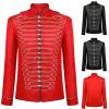 Cambkatl Mens Steampunk Costume Jackets Retro Military Band Drummer Punk Gothic Parade Jacket for Halloween Music Festival view 2