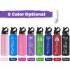 Personalized Water Bottles with Straw 24oz Custom Stainless Steel Sports Water Bottle with Engraved Name Text Customized Insulated Double Wall Water Bottles for School Sports view 2