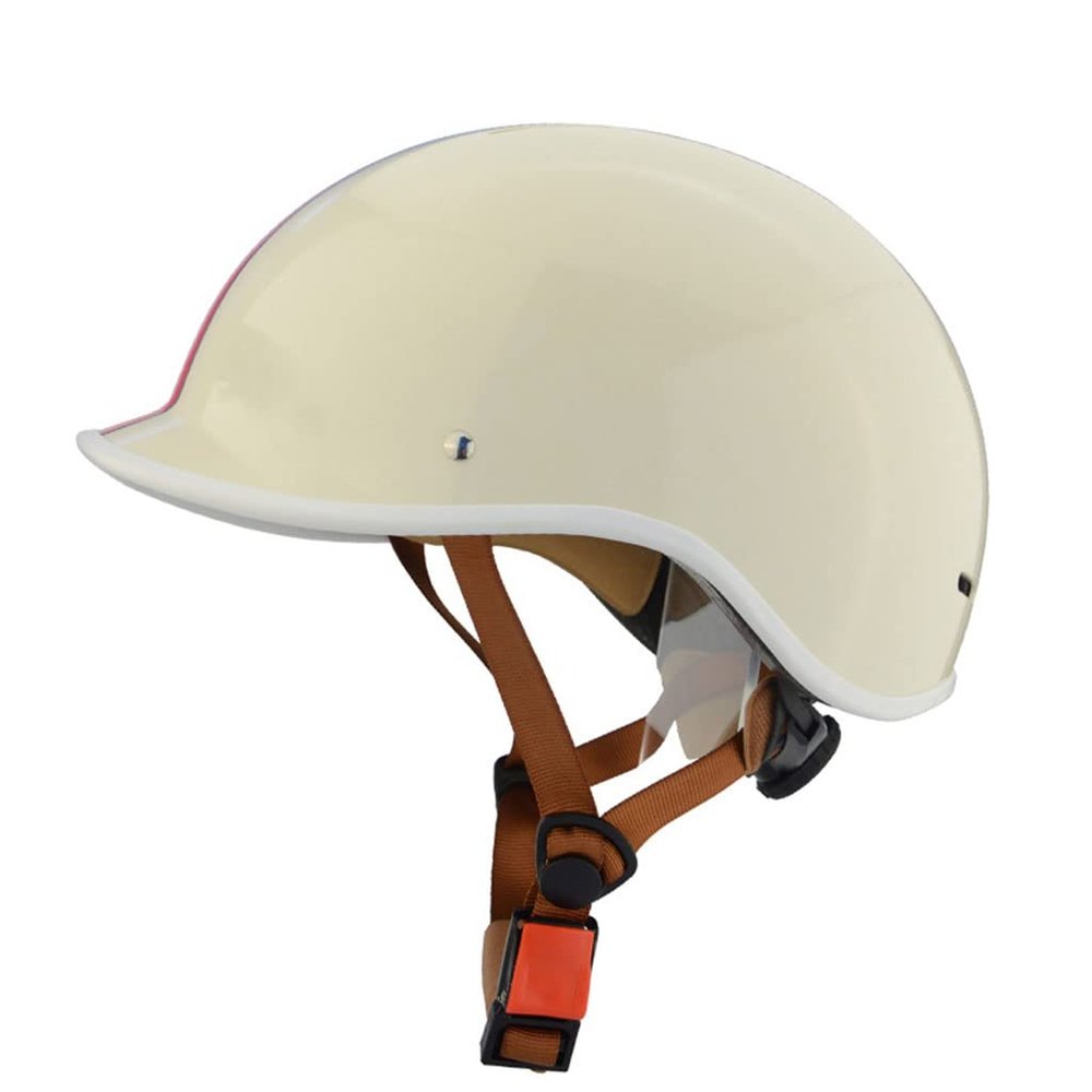 Cycling Motorcycle Helmet with Adjustable Size,Adults Men Women Beanie Retro Ultralight ABS Shell Open Face Helmet,DOT/ECE Certified,for Skateboard Electric Moped Bike Helmets-B