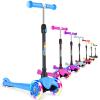 BELEEV A1 Scooter for Kids Ages 2-6, 3 Wheel Folding Scooter for Toddlers Girls Boys, PU Light-Up Wheels, 4 Adjustable Height, Lean to Steer, Non-Slip Deck, Kick Scooter for Children (Blue) view 1