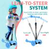 BELEEV A1 Scooter for Kids Ages 2-6, 3 Wheel Folding Scooter for Toddlers Girls Boys, PU Light-Up Wheels, 4 Adjustable Height, Lean to Steer, Non-Slip Deck, Kick Scooter for Children (Blue) view 4