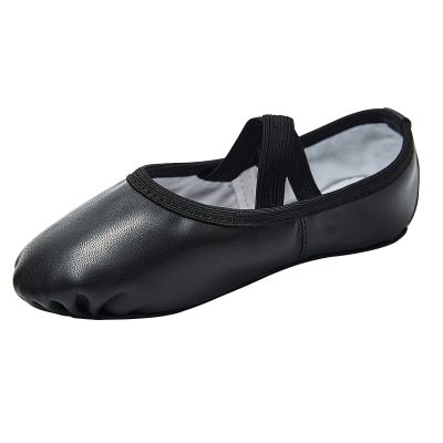 Stelle Ballet Shoes for Girls Soft Leather Dance Slippers Ballerina Shoes(Black,5MT)