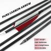 12PCS Spine 500 Pure Carbon Arrow Practice Hunting Arrows 28-31inch Archery Target Arrows for Compound Bows with 4" Turkey Feathers for Recurve Longbow (31Inch) view 2