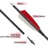 12PCS Spine 500 Pure Carbon Arrow Practice Hunting Arrows 28-31inch Archery Target Arrows for Compound Bows with 4" Turkey Feathers for Recurve Longbow (31Inch) view 4