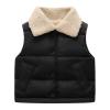 Baby Warm Cotton Jacket Autumn Button Fleece Cardigan Vest Winter Cute Unisex Infant Toddler Soft (Black, 4-5 Years) view 1