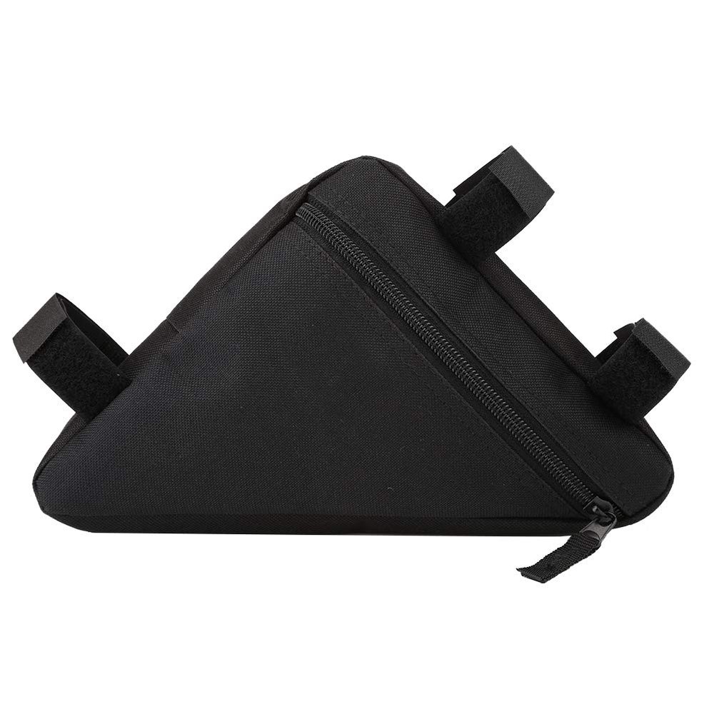 Bicycle Triangle Bag7.9" Bike Frame Storage Bag with Quick Release for Road & MTB | Frame Bag Compatible with All Bike Frames, Lightweight Oxford Fabric Pouch (Black)