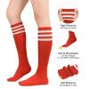 American Trends Red Over the Knee Socks Women Thigh High Knee High Athletic Socks 1 Pack Red White view 3